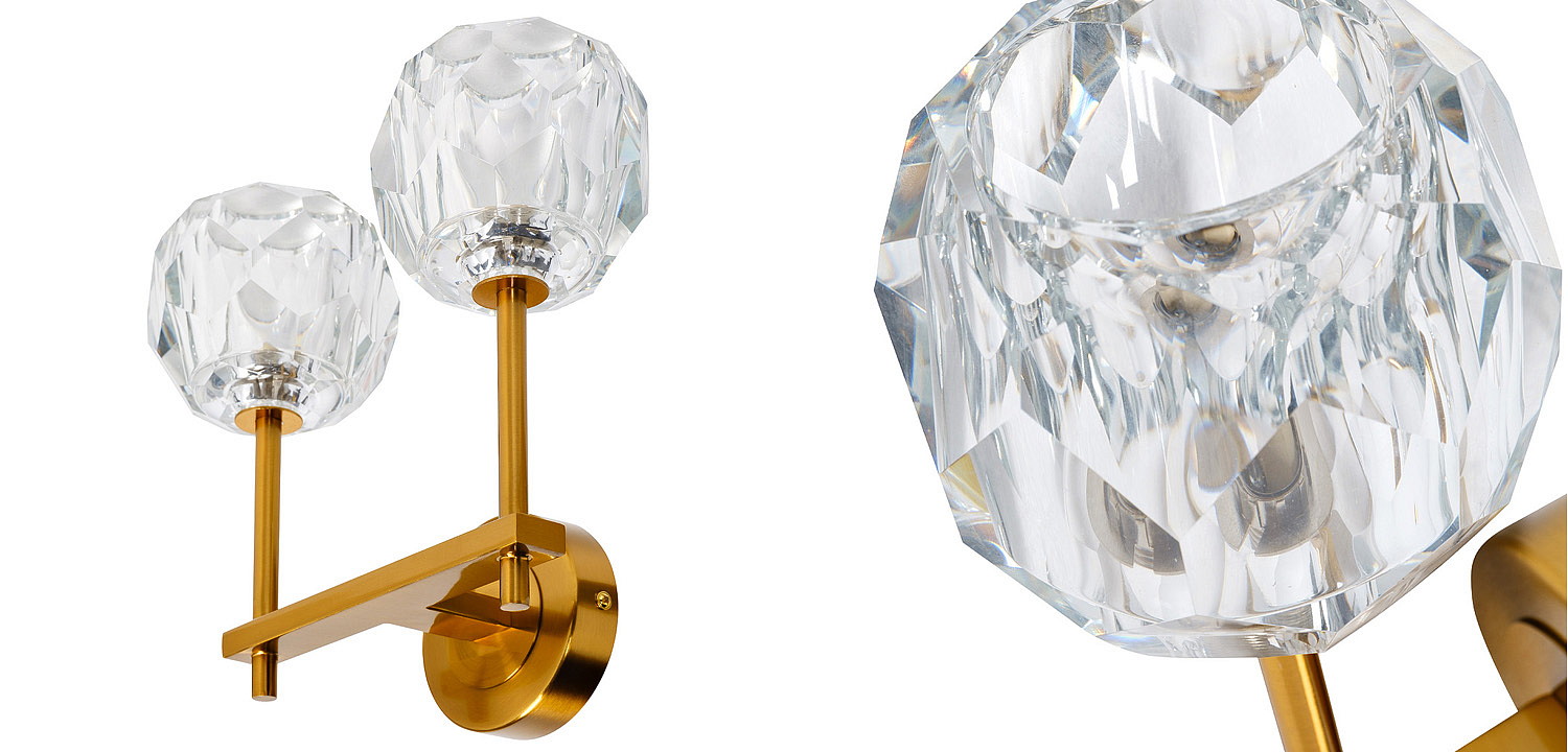Бра RH Boule de Cristal Double Wall Lamp Gold Бра RH Boule de Cristal Double Wall Lamp Gold - Loft-Concept в Волгограде
