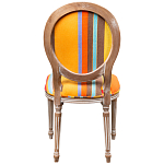 Стул бежевый в разноцветную полоску из натурального бука с изображением птиц и цветов Blooming Birds Colorful Stripes Chair варинант исполнения - 3 | Loft Concept в Волгограде