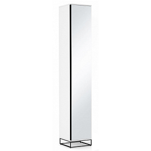 Шкаф-пенал белый с зеркальной дверцей Strict Lines