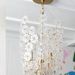 Подвесной светильник декорированный цветами из стекла Lightness of Flowers варинант исполнения - 6 | Loft Concept в Волгограде