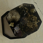 Шкатулка из эпоксидной смолы с цветами черная Epoxy Resin Square Box Black варинант исполнения - 4 | Loft Concept в Волгограде