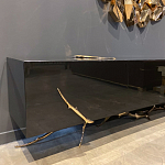 Дизайнерский комод чёрный глянцевый с основанием в виде золотых ветвей Meta Credenza  варинант исполнения - 3 | Loft Concept в Волгограде