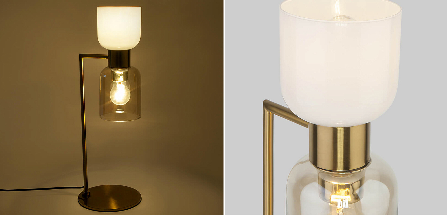Настольная лампа Light maker studio white and smok brass Настольная лампа Light maker studio white and smok brass - Loft-Concept в Волгограде