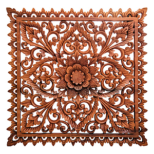 Панно из дерева квадратное Tracery Panel With Trees