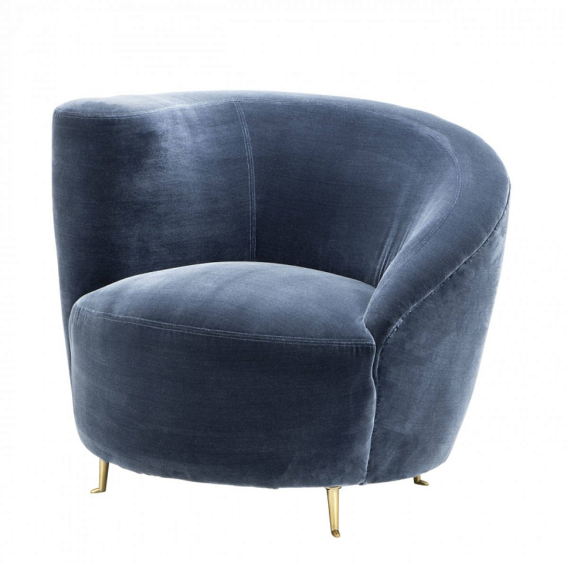 Кресло Eichholtz Chair Khan Синий Латунь Кресло Eichholtz Chair Khan Синий Латунь в Волгограде | Loft Concept