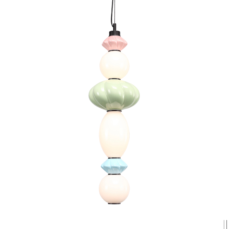 Подвесной светильник фигурный с керамическими элементами 24W LED Fragrant Light Зеленый Голубой Розовый в Волгограде | Loft Concept 