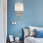 Бра с цветочным основанием и тканевым абажуром Tugella Flower Lamp варинант исполнения - 4 | Loft Concept в Волгограде