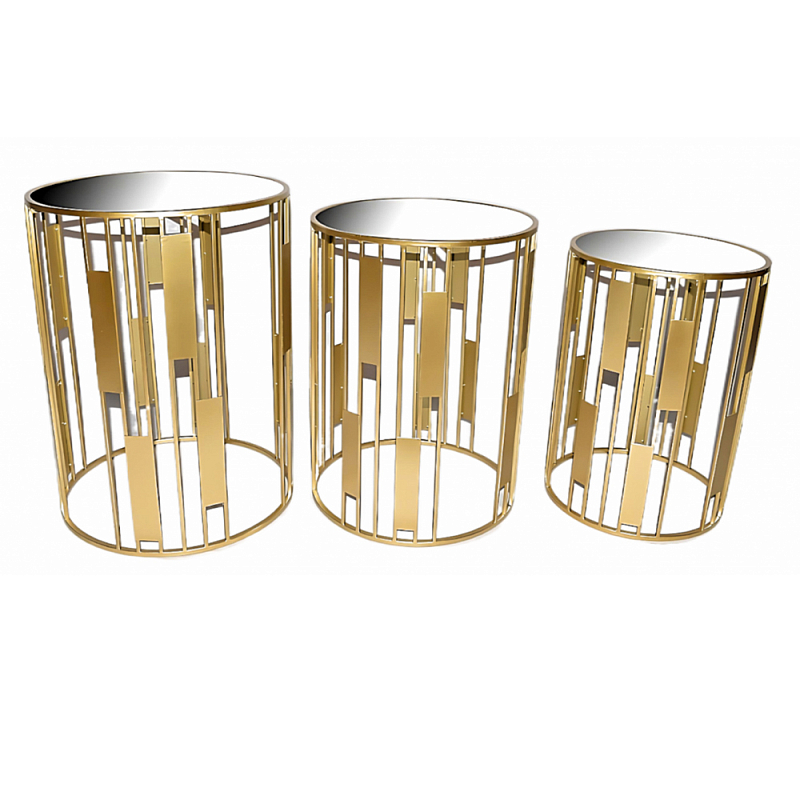 Набор из 3-х столов из металла Brass Symphony Золотой Набор из 3-х столов из металла Brass Symphony Золотой в Волгограде | Loft Concept