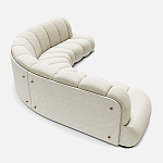 Диван Limoges полукруглой формы с обивкой букле молочного цвета варинант исполнения - 1 | Loft Concept в Волгограде