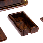 Настольный письменный набор с часами из природного камня обсидиана  Contract Extended варинант исполнения - 5 | Loft Concept в Волгограде