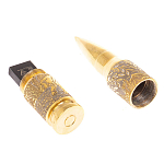 Флеш-карта USB 2.0 на 32 гб в виде пули с гравировкой природы в подарочной коробке Metal Flash Drive варинант исполнения - 2 | Loft Concept в Волгограде