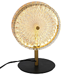 Настольная лампа с плафоном из рельефного стекла Peony Glass Bronze  варинант исполнения - 2 | Loft Concept в Волгограде