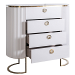 Комод белый овальный с мраморной столешницей Thoroughbass варинант исполнения - 2 | Loft Concept в Волгограде