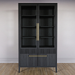 Витрина Primo со стеклянными фасадами и буфетом шпон Черный дуб варинант исполнения - 2 | Loft Concept в Волгограде