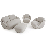 Полукруглое кресло из обивки меланж Halle Melange Armchair варинант исполнения - 9 | Loft Concept в Волгограде