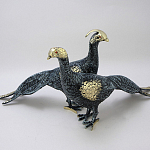 Статуэтка бронзовая пара Павлины синие Bronze Birds варинант исполнения - 1 | Loft Concept в Волгограде