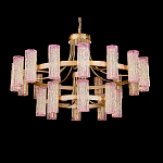 Люстра двухъярусная круглая с текстурными цилиндрическими плафонами Glimpse варинант исполнения - 2 | Loft Concept в Волгограде