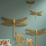 Настенный декор из двух декоративных стрекоз Flight of the Dragonfly варинант исполнения - 2 | Loft Concept в Волгограде