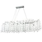 Линейная люстра с круглыми хрустальными подвесками Fairytree Chrome Crystal Branches Linear Chandelier варинант исполнения - 1 | Loft Concept в Волгограде