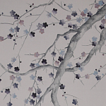 Обои ручная роспись Plum Blossom Special Colourway on Lilac Hint dyed silk варинант исполнения - 1 | Loft Concept в Волгограде