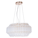 Люстра подвесная многослойная с прозрачными хрустальными трубками и золотистым каркасом Hexagon Tube Light варинант исполнения - 1 | Loft Concept в Волгограде