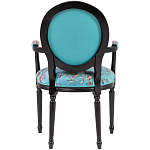 Полукресло из массива бука бирюзовое с изображением птиц и цветов Turquoise Chinoiserie Garden Chair варинант исполнения - 2 | Loft Concept в Волгограде