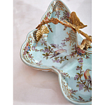 Блюдо из голубого фарфора с бронзовой ручкой в виде ветки Blue Garden варинант исполнения - 6 | Loft Concept в Волгограде