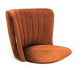 Стул с мягкой оранжевой обивкой из велюра и подъемно-поворотным механизмом на черных колесиках Harper Orange варинант исполнения - 2 | Loft Concept в Волгограде