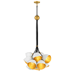 Люстра с 15-ю белыми  плафонами с золотой внутренней поверхностью Hinkley варинант исполнения - 7 | Loft Concept в Волгограде