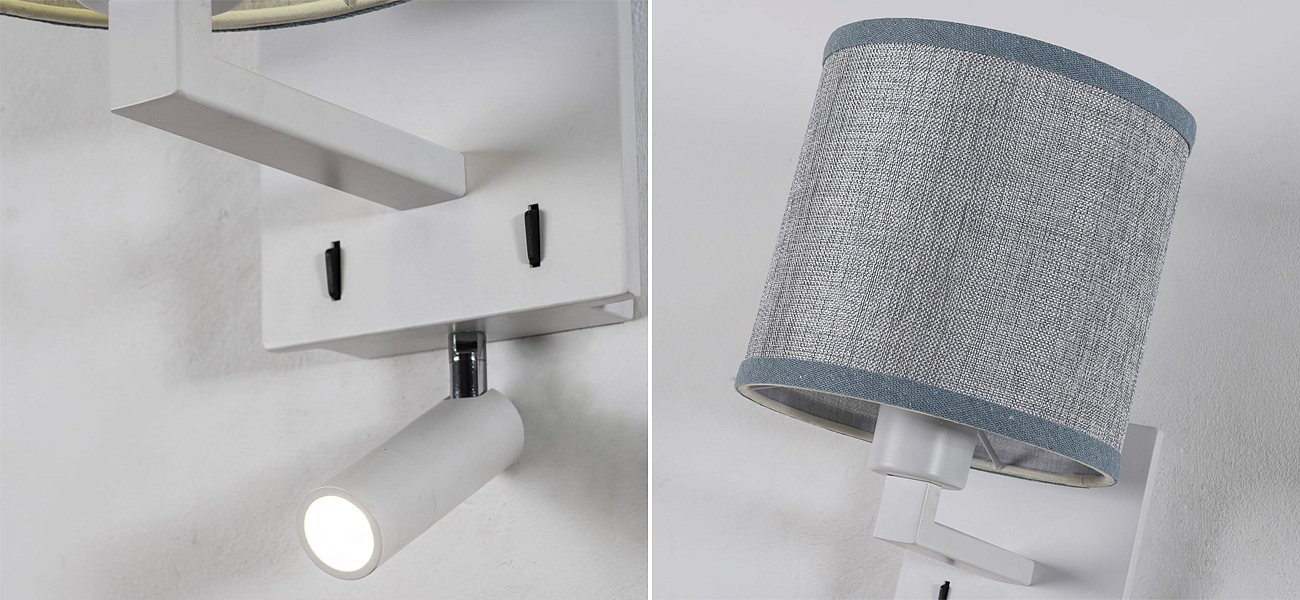 Бра с абажуром и поворотным спотом Trumpet Lamp White Бра с абажуром и поворотным спотом Trumpet Lamp White - Loft-Concept в Волгограде