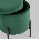 Зеленый пуф на черных ножках SANJAY варинант исполнения - 3 | Loft Concept в Волгограде