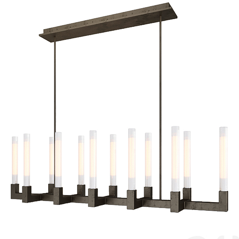 Люстра CANELLE Linear Chandelier 12 Modern Black Черный матовый в Волгограде | Loft Concept 