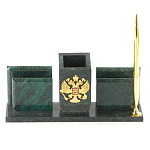 Настольный письменный набор из змеевика с визитницами и ручкой Successful Leader варинант исполнения - 1 | Loft Concept в Волгограде