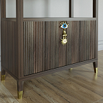 Стеллаж со стеклянными полками Elsa Dreams Walnut варинант исполнения - 1 | Loft Concept в Волгограде