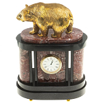 Часы настольные бронзовые с декором в виде медведя Bear Stone Clock варинант исполнения - 4 | Loft Concept в Волгограде