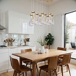 Люстра с 9-ю прозрачными стеклянными плафонами в форме капли Lucid Rain  варинант исполнения - 11 | Loft Concept в Волгограде