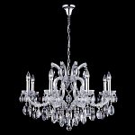 Люстра подвесная с 8-ю лампочками и прозрачными хрустальными подвесками на хромированном основании Crystal lamps варинант исполнения - 2 | Loft Concept в Волгограде