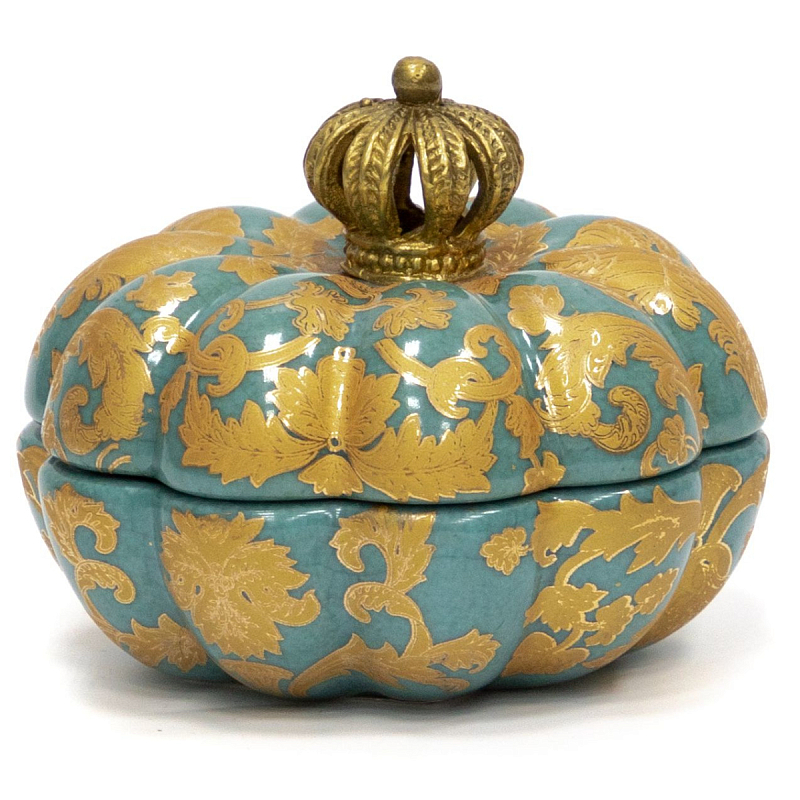 Фарфоровая шкатулка Crown Бронза Голубой Фарфоровая шкатулка Crown Бронза Голубой в Волгограде | Loft Concept