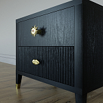 Тумба прикроватная с двумя ящиками Elsa Dreams Black варинант исполнения - 3 | Loft Concept в Волгограде