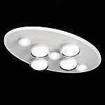 Потолочный светильник овальной формы белого цвета с 7-ю лампами Lunar Pebbles варинант исполнения - 4 | Loft Concept в Волгограде