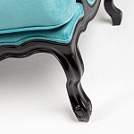 Трехместный диван из натурального бука бирюзовый с изображением птиц и цветов Turquoise Chinoiserie Garden Sofa варинант исполнения - 8 | Loft Concept в Волгограде