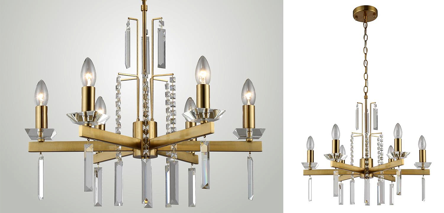 Люстра Vivien Crystal Brass Chandelier 6 Люстра Vivien Crystal Brass Chandelier 6 - Loft-Concept в Волгограде