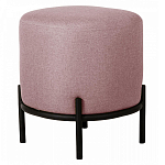 Круглый пуф на металлических ножках с обивкой из рогожки Casey Poof варинант исполнения - 3 | Loft Concept в Волгограде