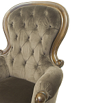 Кресло с мягкой обивкой из коричневого велюра на 4-х деревянных ножках Evelyn Classical Armchair варинант исполнения - 4 | Loft Concept в Волгограде