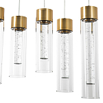 Люстра c 6-ю стеклянными плафонами золото Sparkling Bubbles Tube Gold Hanging Lamp варинант исполнения - 4 | Loft Concept в Волгограде