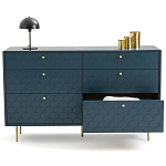 Комод с 6 выдвижными ящиками Scale Ornament Blue Chest of Drawers варинант исполнения - 4 | Loft Concept в Волгограде