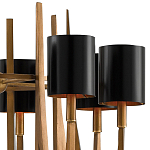 Люстра с 8-ю черными цилиндрическими плафонами Stylistic Lines варинант исполнения - 1 | Loft Concept в Волгограде