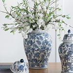 Ваза с крышкой и бело-синим цветочным узором Blue & White Ornament  варинант исполнения - 7 | Loft Concept в Волгограде