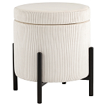 Молочный пуф на черных ножках SANJAY варинант исполнения - 1 | Loft Concept в Волгограде