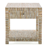 Тумбочка прикроватная Vancouver Bone Inlay Bedside Beige варинант исполнения - 3 | Loft Concept в Волгограде